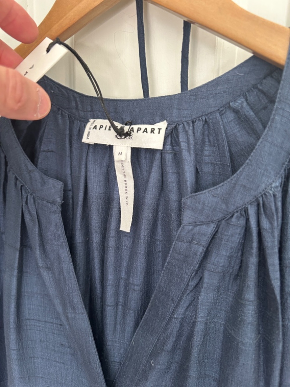Apiece apart v-neck Maxi Mitte Blue tiered dress - Medium - 100% silk - Picture 2 of 6